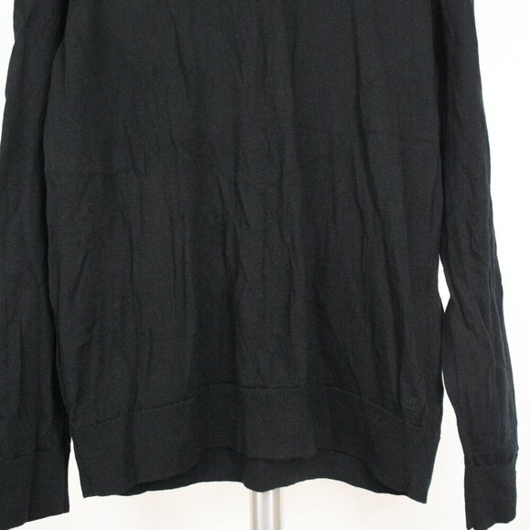 Banana Republic 100% Merino Wool Black V-Neck Knit Pullover Sweater Sz XL Mens - Picture 4 of 10